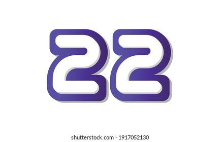 22 Cool Modern Purple 3D-Nummer