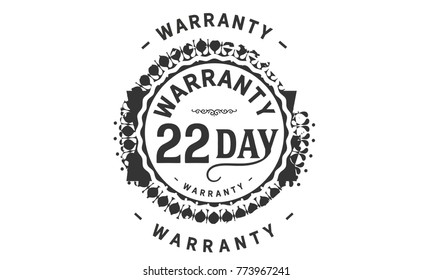 22 day warranty icon vintage rubber stamp guarantee