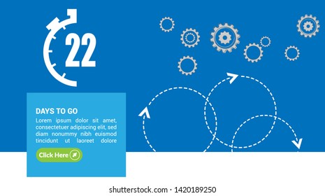 22 days to go banner. flat style. days to go concept