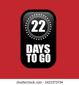 22 days to go banner. flat style. days to go concept