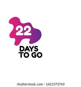 22 days to go banner. flat style. days to go concept