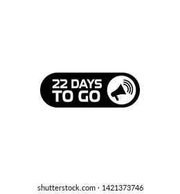 22 days to go banner. flat style. days to go concept