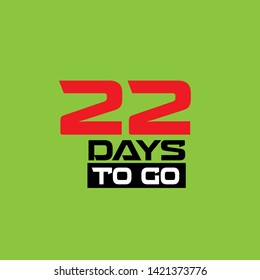22 days to go banner. flat style. days to go concept