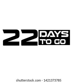 22 days to go banner. flat style. days to go concept