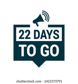 22 days to go banner. flat style. days to go concept