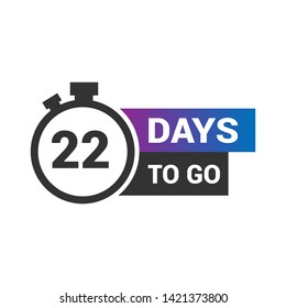 22 days to go banner. flat style. days to go concept