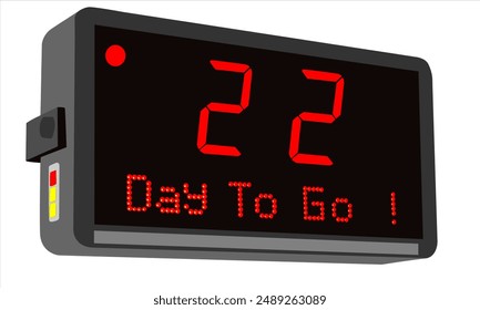 22 days to go, number days to go countdown illustration template design and icon design