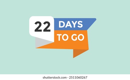 22 days left Countdown number banner templates. time icon. Vector Illustration 

