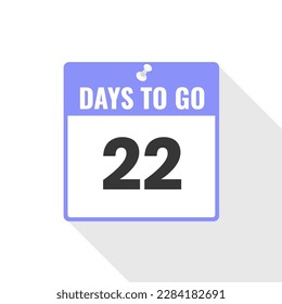 22 Days Left Countdown sales icon. 22 days left to go Promotional banner