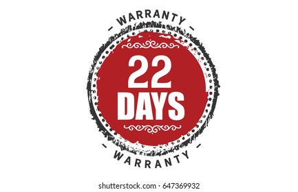 22 days warranty icon vector vintage grunge guarantee