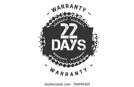 22 days warranty icon vintage rubber stamp guarantee