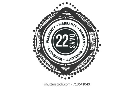 22 days warranty icon vintage rubber stamp guarantee