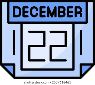 22 December Filled Style Icon Design