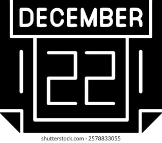 22 December Solid Style Sample EPS Icon