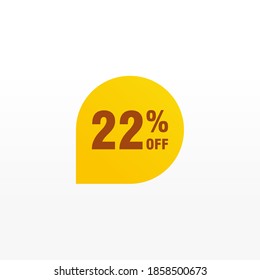 22 discount, Sales Vector badge for Label, , Stickers, Banners, Tags, Web Stickers, New offer. Discount sign banner
