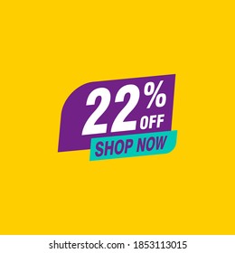 22 discount, Sales Vector badges for Labels, , Stickers, Banners, Tags, Web Stickers, New offer. Discount origami sign banner
