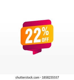 22 discount, Sales Vector badges for Labels, , Stickers, Banners, Tags, Web Stickers, New offer. Discount origami sign banner
