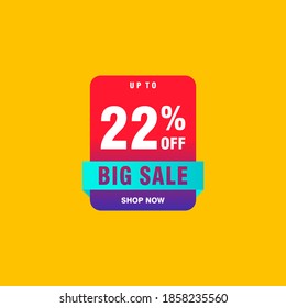 22 discount, Sales Vector badges for Labels, , Stickers, Banners, Tags, Web Stickers, New offer. Discount origami sign banner
