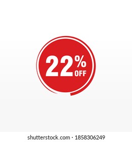 22 discount, Sales Vector badges for Labels, , Stickers, Banners, Tags, Web Stickers, New offer. Discount origami sign banner
