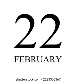 22 February Icon Vector Illustration . Date , Day Of Mouth