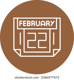 22 February Outline Style Style Sample EPS Icon