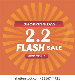2.2 flash sale editable text style effect themed february sales promotion