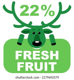 22% fresh food everyday graphic label or sticker vector illustration isolated on white background, design vector illustration. Suitable for product label