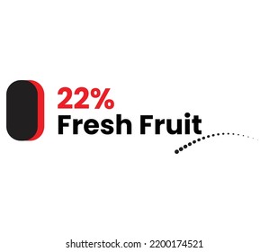 22% Fresh Quality Label Sign for product vector art illustration with stylish font and black red color