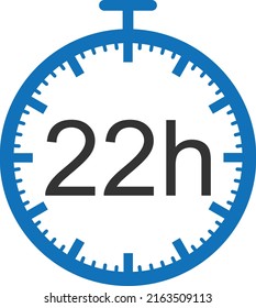 icono de temporizador de 22 horas, vector de icono de reloj