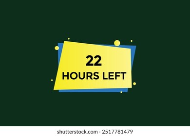 22 horas à esquerda, ícone, stile, temporizador, contagem regressiva, relógio, tempo, fundo, modelo, 22 horas à esquerda, contagem regressiva, adesivo, faixa à esquerda, negócio, venda, botão de etiqueta
