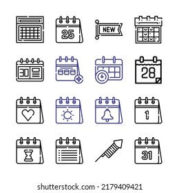 22 Icon Set with line icons. Modern Thin Line Style. Suitable for Web and Mobile Icon. Vector illustration EPS 10.