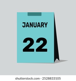22 january calendar icon vector graphic design illustration background.