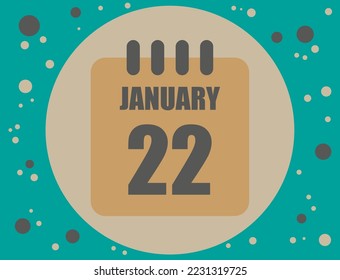Vector del calendario 22 de enero. Icono de calendario para el mes de enero con círculo. Cartel de las festividades y fechas conmemorativas