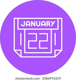 22 January Outline Style Style Sample EPS Icon