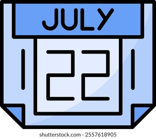 22 July Filled Style Icon Design