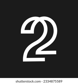 plantilla de diseño de icono de logotipo de monograma de 22 letras