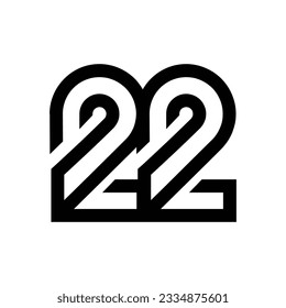 22 letter monogram logo icon design template