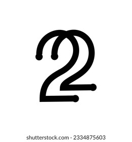 22 letter monogram logo icon design template