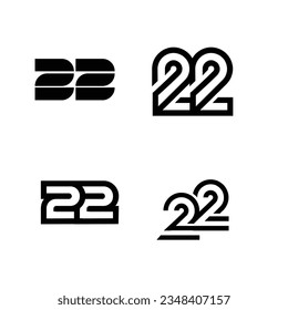 22 letter monogram logo icon design template set collection