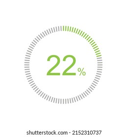22% Loading. 22% circle diagrams Infographics vector, 22 Percentage ready to use for web design ux-ui.
