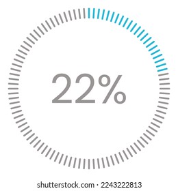 22% Loading. 22% circle diagrams Infographics vector, 22 Percentage ready to use for web design ux-ui