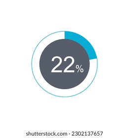 22% Loading. 22% circle diagrams Infographics vector, 22 Percentage ready to use for web design.