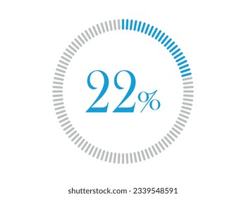 22% Loading. 22% circle diagrams Infographics vector, Percentage ready to use for web design.
