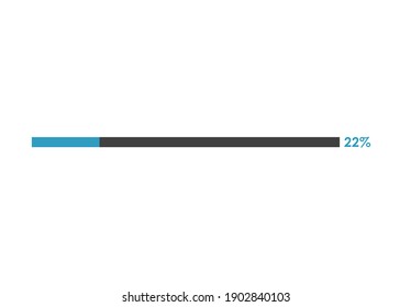 22% loading icon, 22% Progress bar vector illustration