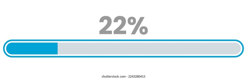 22% Loading. 22% progress bar Infographics vector, 22 Percentage ready to use for web design ux-ui