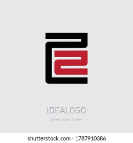 22 - logo, design element or icon with numbers 2 and 2. Number Twenty two - Logotype.