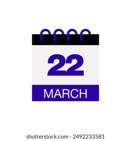 22 march calendar date icon vector eps