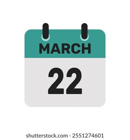 22 march calendar icon illustration vector design