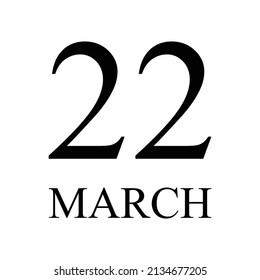 Ilustración del vector de iconos del 22 de marzo . Fecha, Día De La Boca