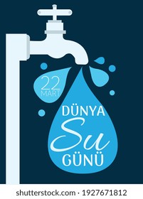 22 March World Water Day Translate: 22 Mart Dunya Su Gunu